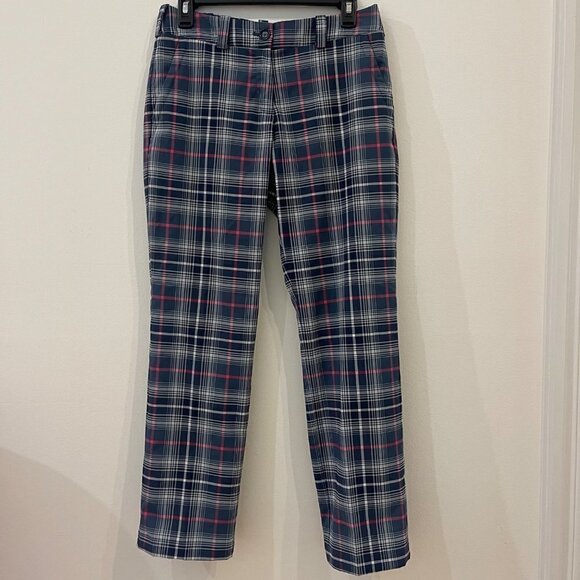 Nike Pants - Nike Golf Tour Performance DRI-FIT Plaid Pants Size 4 Navy Pink White